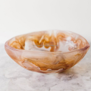 Cuencos de ensalada de resina con diseño de remolino de agua moderno personalizable, ecológicos, reutilizables para servir alimentos fríos y frutas para uso doméstico - Product Image 6