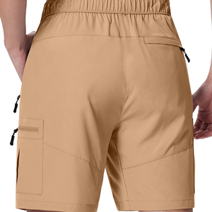 Shorts cargo kaki pour hommes, longueur genou, taille élastique, cordon de serrage, séchage rapide, pantalon décontracté d'été - Product Image 4