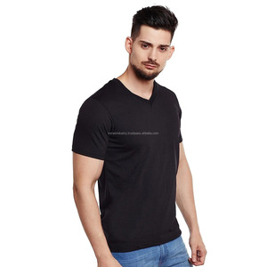 Camiseta con cuello en V para hombre de gran oferta, diseño personalizable de algodón 100% de gran calidad para compradores en línea - Product Image 5