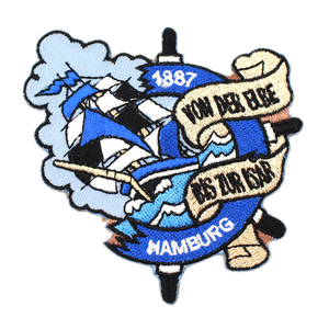 Parches bordados termoadhesivos de fieltro no tejido redondos, personalizados al por mayor, hechos a mano, con diseño grande de logotipo y bordado de hilo, 2026 - Product Image 6