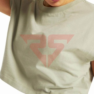 Wholesale Custom Logo 2023 Thin Blank Women Crop <b>Top</b> t-shirts 100% Cotton High Quality plain T-shirt - Product Image 4