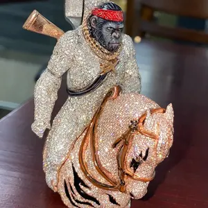 Pendentif Iced Out VVS Moissanite Diamond Planet Of The Apes / Pendentif Iced Out / Pendentif Hip-Hop / Pendentif 3D / Pendentif Initial - Product Image 1