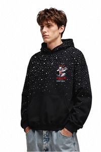 Sudadera con Pedrería para Hombre, Diseño con Pedrería, Material Duradero, Tacto Suave, Estilo Casual para Uso Diario - Product Image 5