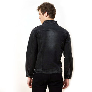 Veste en jean pour homme en coton 100% avec design personnalisé, couleur unie, veste en jean décontractée pour homme avec logo personnalisé - Product Image 6