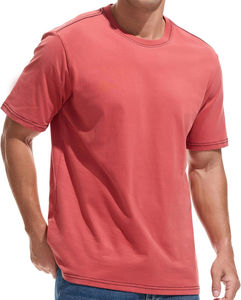 T-shirt à manches courtes de haute qualité pour hommes, style basique, couleur unie, col rond - Product Image 2