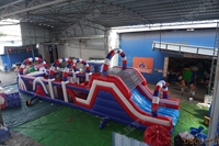 Parcours d'obstacles gonflable commercial de grande taille en PVC Lilytoys, aire de jeux gonflable extérieure pour enfants et adultes, location pour événements
