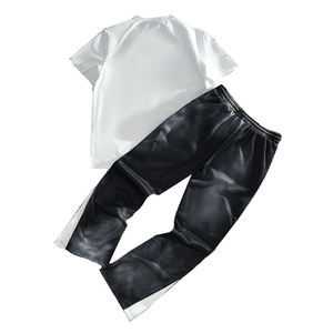 ชุดวอร์มผู้ชาย เสื้อยืดโอเวอร์ไซส์และกางเกงขายาว ชุดลำลอง 2 ชิ้น สกรีนโลโก้ได้ กางเกงจ็อกเกอร์ขากว้าง เสื้อยืดผู้ชาย - Product Image 6