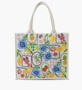 Sac fourre-tout perlé personnalisé fait main avec nom, magnifique broderie, accessoire de mode thème été fait main par MULTI CRAFT - Product Image 3