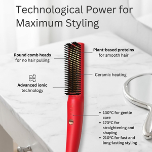 Lisseur à <span class=keywords><strong>barbe</strong></span> SAVANI <span class=keywords><strong>pour</strong></span> hommes <span class=keywords><strong>brosse</strong></span> à <span class=keywords><strong>barbe</strong></span> <span class=keywords><strong>chauffante</strong></span> originale caractéristique anti-brûlure peigne à cheveux <span class=keywords><strong>pour</strong></span> barbes courtes à moyennes - Product Image 3