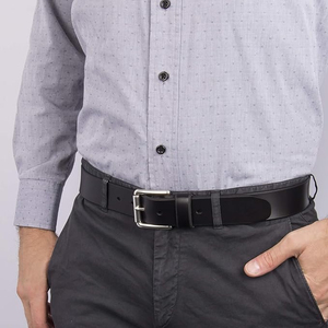 Clothing Gold New Black Brown Cow Hide Casual <b>Belt</b> <b>Silver</b> Auto Lock Steel <b>Buckle</b> Man Durable & Waterproof - Product Image 5