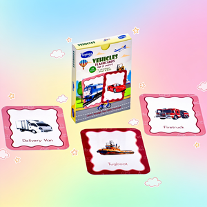 Tarjetas de Memoria Flash de Vehículos Toysaga, 30 Piezas para Niños de 2 Años o Más, Tarjetas Educativas con 60 Palabras de Vocabulario - Product Image 1