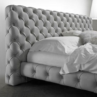 Neues modernes Design Nacht bett aus reinem Leder und Holz aus Samt gewebe