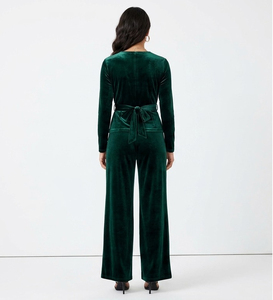 Machine Stitched Premium Velvet Fabric Made Clubwear Night Suit Fashionable Velvet <b>Dress</b> Adjustable Waist Tops & Trousers Set - Product Image 3