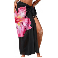 Pareo de Playa al por Mayor para Mujer, Falda Envolvente Ligera de Spandex/Poliéster de Secado Rápido con Estampado por Transferencia Térmica, Traje de Baño