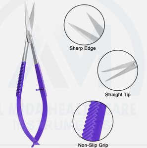 Ciseaux chirurgicaux ophtalmiques de précision en acier inoxydable, instrument de micro-coupe pour la chirurgie oculaire, usage médical, certifié CE Classe I - Product Image 3