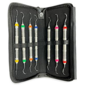 Juego de 7 Curetas Dentales Periodontales Gracey de Doble Punta con Mango Especial de Acero Inoxidable, Instrumentos Dentales con Estuche - Product Image 2