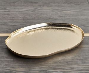 Bandeja de Servir de Metal con Diseño Martillado de Calidad Premium para el Hogar, Cocina, Mesa de Comedor, Fiestas, Té, Aperitivos, Frutas - Product Image 1