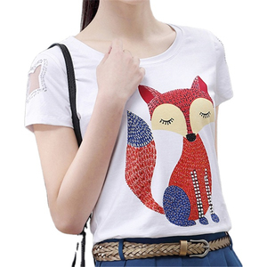 เสื้อยืดผู้หญิงสีขาว แขนสั้น คอกลม ลำลอง ผ้าแคนวาสโพลีเอสเตอร์ 100% กันยับ แห้งเร็ว ระบายอากาศดี เป็นมิตรกับสิ่งแวดล้อม สำหรับฤดูใบไม้ผลิ - Product Image 3
