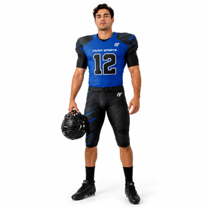 Ensemble d'uniformes de football américain personnalisés par sublimation, tenue d'entraînement professionnelle pour équipe, maillot de football respirant avec pantalon rembourré - Product Image 4