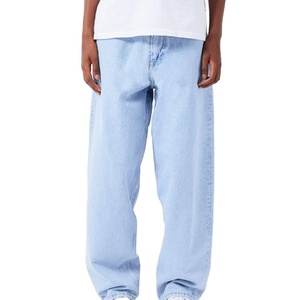 Men's Medium Washed Denim Jeans Vintage Winter Mid Waist Loose Straight Leg Casual Cotton Wholesale Supplier Export Quality - Product Image 1