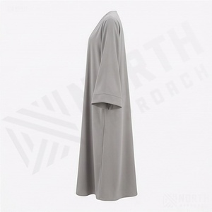Nouvelle robe islamique pour femmes grande taille, style Abaya, en polyester, longueur au sol, respirante, légère, Nida de qualité supérieure, vente en gros - Product Image 3
