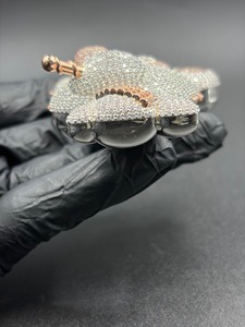 <b>Cute</b> Cartoon <b>Bear</b> Pendant Rhinestone Crystal Moissanite 925 Silver Zinc Alloy Themed Charm Gift Jewelry Unisex - Product Image 2