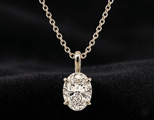IGI Certificate 1CT Oval Lab Diamond 4 Prong Detachable Pendant <b>Necklace</b> HPHT Brilliant <b>D</b> VS1 Diamond 18K Gold <b>Necklace</b> - Product Image 6