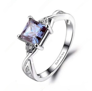 Vintage Alexandrite <b>Ring</b>, Silver <b>Dainty</b> <b>Ring</b>, Engagement <b>Ring</b>, Promise <b>Ring</b>, June Birthstone <b>Ring</b>, Anniversary Gift for Her - Product Image 2