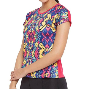 Camisetas de Manga Corta con Cuello Redondo para Mujer, 100% Algodón, Impresión por Sublimación Completa, Secado Rápido, Ecológicas, con Logotipo Personalizado - Product Image 4