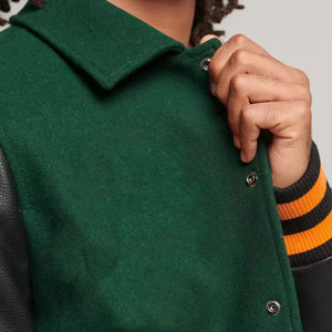 Veste universitaire en laine pour homme, col montant personnalisé, broderie chenille, style baseball, pour homme - Product Image 4