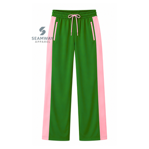 อัลฟ่า |   คาปา |   ชุดวอร์มอัลฟ่าไนลอนสีเขียวชมพู แจ็คเก็ตบล็อกสีพร้อมกางเกงจ็อกเกอร์เข้าชุด ชุดออกกำลังกายสำหรับผู้หญิง - Product Image 4