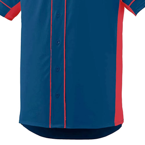 Maillot de baseball uni bleu à col en V et fermeture boutonnée, personnalisable pour équipes, pour jeunes garçons, pour matchs et compétitions 2026 - Product Image 3