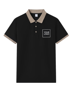 Custom Black 100% Cotton 220gsm Business Polo Shirt Short Sleeve Breathable Embroidered Logo Contrast Trim Classic Promotional - Product Image 3