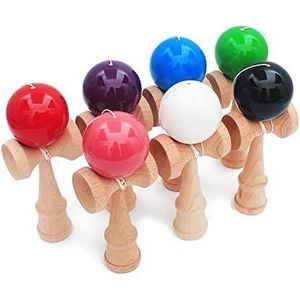 Giocattolo sportivo professionale per adulti per il tempo libero 18.5cm Kendama Ball in legno giocattolo sportivo all'aperto in legno con colori in PU giocattoli educativi - Product Image 4