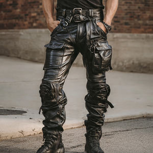 Pantalon en cuir pour moto, combinaison de motard pour homme, imprimé, été/hiver, respirant, imperméable - Product Image 2