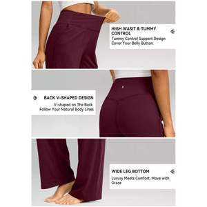 Pantalones de Vestir Clásicos para Mujer, Pantalones Anchos con Pliegues Delanteros, Cintura Alta, Largos, para Oficina, Negocios, Casual - Product Image 2