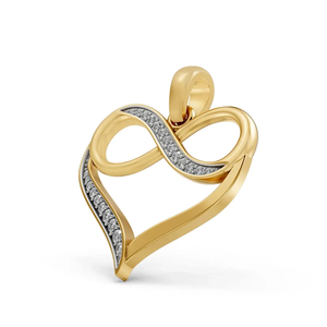 Colgante de Corazón Infinito con Diamante Cultivado en Laboratorio Certificado por IGI, Oro de 14 Quilates, 0.10 CTW, Oro Blanco Romántico con Baño de Rodio, para Compromiso - Product Image 5