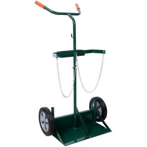 Carro de Transporte para Cilindros de Oxígeno Doble Grande con Ruedas de Goma Sólida de 10 Pulgadas, Capacidad de 440 lb, Carro para Cilindros de Soldadura - Product Image 1