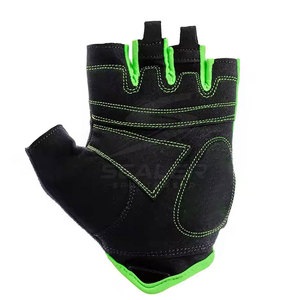 High Quality Breathable Half Finger Cycling Gloves Non-Slip Safety Grip Leather/Neoprene Material <b>Hook</b> Loop Closure for Outdoor - Product Image 2