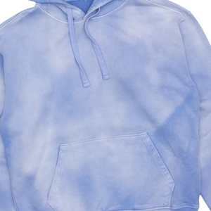 Sudadera con capucha oversize personalizada con efecto tie-dye, lavado vintage, azul claro, tipo jersey, de tejido grueso, lisa, para fabricantes de ropa urbana - Product Image 4