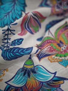 Nueva Moda Ecológica, Tela de Lino y Algodón Orgánico Tejido, Suave y Cómodo, Color Rojo, Impresión Digital, Vestidos y Camisas para Niñas - Product Image 5