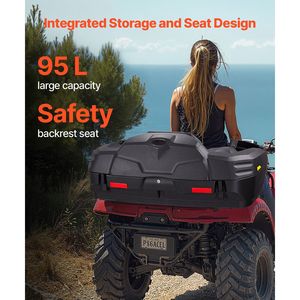 Box Portaoggetti Impermeabile 95L per ATV con Schienale Bloccabile in LLDPE, Contenitore Posteriore per Auto - Product Image 2