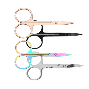 Ciseaux à sourcils incurvés en acier inoxydable, vente chaude, ciseaux de beauté professionnels de précision, fabricant Pakistan - Product Image 2