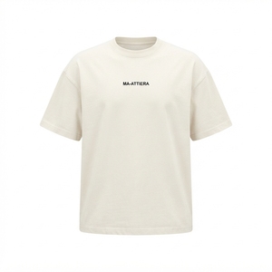 Men's Cream T Shirt Oversized Crew <b>Neck</b> Short Sleeve Casual Streetwear Cotton <b>Tshirt</b> Minimalist Fashion Top - Product Image 3