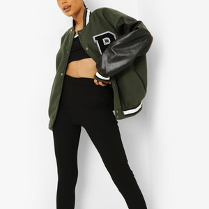 High Quality Women's Winter Reversible Quilted Wool/Cotton Letterman Jacket Breathable Quick Dry Windproof Features Eco-Friendly - Product Image 1