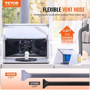 Kit de Cabina de Pintura Portátil con Aerógrafo, Luces LED y Ventilador de Extracción, Manguera de Extensión Incluida - Product Image 2