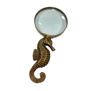 Lupa de Mano Metálica con Diseño de Caballito de Mar Vintage, Lupa Decorativa Náutica Coleccionable, Regalo para el Hogar, Oficina o Biblioteca - Product Image 2