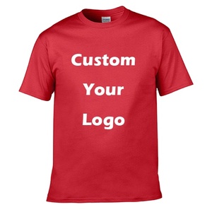 T-shirt pour homme en coton 100% tricoté, 180g, poids lourd, coupe régulière, épaules tombantes, motif uni, impression de logo personnalisée, anti-froissement - Product Image 1