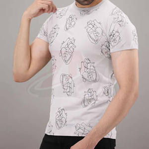 T-shirts unisexe en coton polyester de haute qualité, épais, à personnaliser avec des motifs de cœurs et des logos sur mesure - Product Image 3