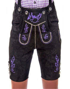 Tenue bavaroise classique unisexe en polyester de qualité supérieure avec broderie Vache d'Halloween - Product Image 4